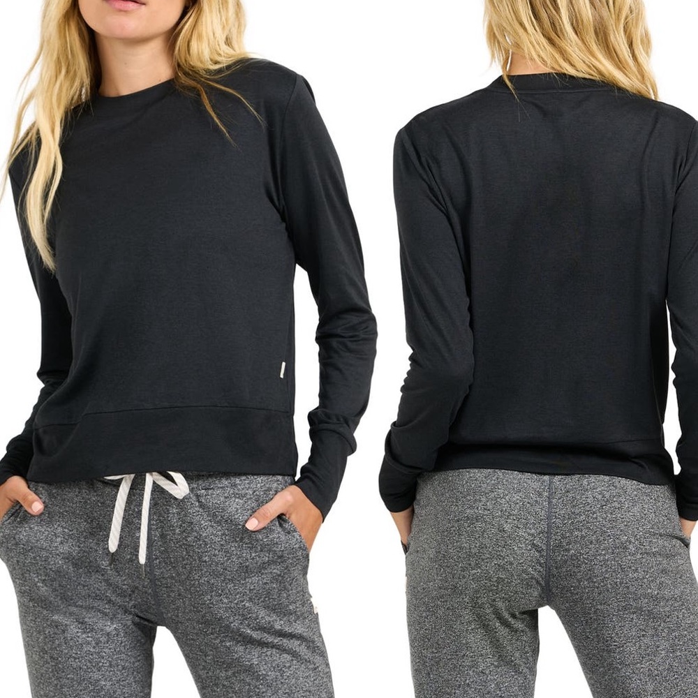 Worn twice Vuori black longsleeve shirt - Med